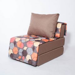 Кресло-кровать бескаркасное Харви (коричневый-геометрия браун) в Ревде - revda.mebel24.online | фото