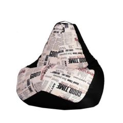 Кресло-мешок XL Газета-Black в Ревде - revda.mebel24.online | фото 1