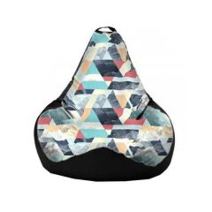 Кресло-мешок XL Snow Aqua-Black в Ревде - revda.mebel24.online | фото