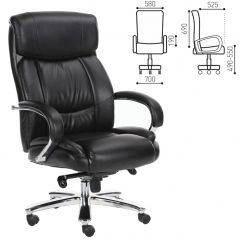 Кресло офисное BRABIX "Direct EX-580" (хром/рециклированная кожа/черное) 531824 в Ревде - revda.mebel24.online | фото