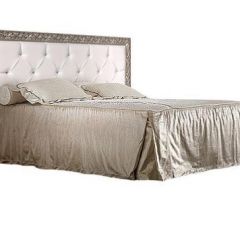 Кровать 2-х спальная(1,4 м) Тиффани штрих-лак/серебро с мягким изголовьем с подъемным механизмом (ТФКР140-2[3]) в Ревде - revda.mebel24.online | фото