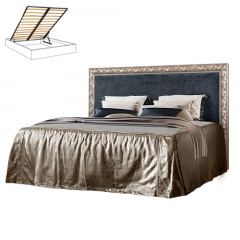 Кровать 2-х спальная (1,6 м) Тиффани Premium черная/серебро  с мягким элементом (Антрацит) с подъемным механизмом (ТФКР-3[3](П) в Ревде - revda.mebel24.online | фото 1