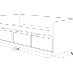 Кровать-8 одинарная с 3-мя ящиками (800*1900) ЛДСП в Ревде - revda.mebel24.online | фото 3
