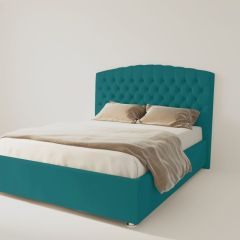 Кровать Берлин без основания 1600 (велюр бирюзовый) в Ревде - revda.mebel24.online | фото