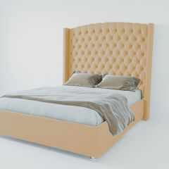 Кровать Берлин ЛЮКС с ПМ 1600 (экокожа бежевая) в Ревде - revda.mebel24.online | фото