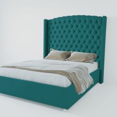Кровать Берлин ЛЮКС с ПМ 2000 (велюр бирюзовый) в Ревде - revda.mebel24.online | фото 3