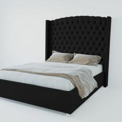 Кровать Берлин ЛЮКС с ПМ 900 (экокожа кольт ч) в Ревде - revda.mebel24.online | фото 2