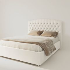 Кровать Берлин с ПМ 1200 (экокожа белая) в Ревде - revda.mebel24.online | фото 3