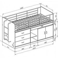 Кровать-чердак "Дюймовочка-6" Белый/Салатовый в Ревде - revda.mebel24.online | фото 2