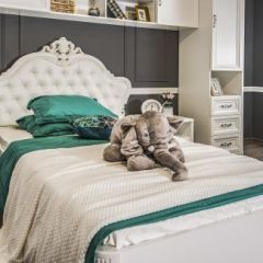 Кровать детская Мишель 1200 с мягким изголовьем из экокожи в Ревде - revda.mebel24.online | фото 3