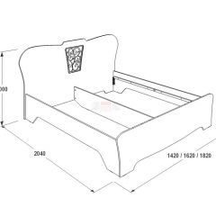 Кровать двойная 1200 Ольга-12 ЛДСП без основания в Ревде - revda.mebel24.online | фото 2