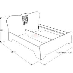 Кровать двойная 1400 Ольга-12 ЛДСП без основания в Ревде - revda.mebel24.online | фото 2