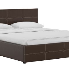Кровать двойная Синди 160 + ортопед + ПМ + дно (арт. Марика 468 к/з (шоколад)) в Ревде - revda.mebel24.online | фото