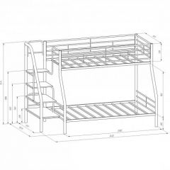 Кровать двухъярусная "Толедо-1" Черный/Дуб молочный в Ревде - revda.mebel24.online | фото 2