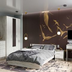 Кровать Гармония КР-602 1400 Дуб крафт серый/Дуб крафт белый в Ревде - revda.mebel24.online | фото