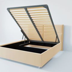 Кровать Корсика с ПМ 1400 (экокожа бежевая) в Ревде - revda.mebel24.online | фото