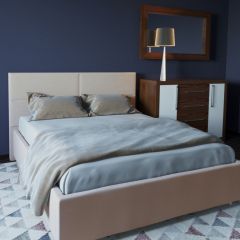 Кровать Корсика с ПМ 1400 (экокожа бежевая) в Ревде - revda.mebel24.online | фото 2
