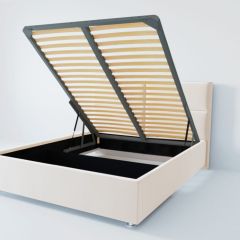 Кровать Корсика с ПМ 1600 (экокожа белая) в Ревде - revda.mebel24.online | фото