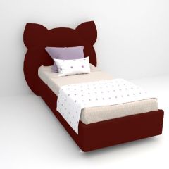 Кровать Котя с ортопедическим основанием 800 (велюр бордо) в Ревде - revda.mebel24.online | фото