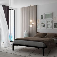 Кровать Мета с матрасом 1400 (черный) в Ревде - revda.mebel24.online | фото 2