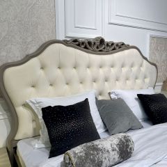 Кровать Мокко 1800 с мягким изголовьем + основание (серый камень) в Ревде - revda.mebel24.online | фото 2