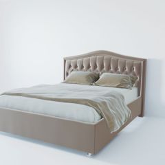 Кровать Нягань с ПМ 1200 (велюр светло-серый) в Ревде - revda.mebel24.online | фото 2
