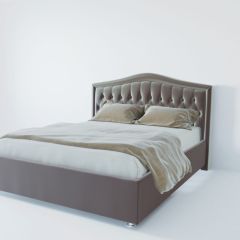 Кровать Нягань с ПМ 1200 (велюр темно-серый) в Ревде - revda.mebel24.online | фото 2
