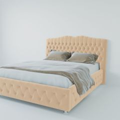 Кровать Нягань с ПМ 1400 (экокожа бежевая) в Ревде - revda.mebel24.online | фото 2