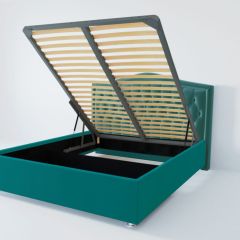 Кровать Нягань с ПМ 1400 (велюр бирюзовый) в Ревде - revda.mebel24.online | фото