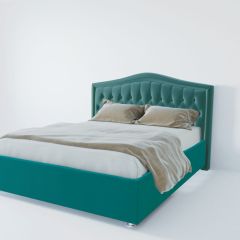 Кровать Нягань с ПМ 1400 (велюр бирюзовый) в Ревде - revda.mebel24.online | фото 2