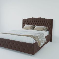 Кровать Нягань с ПМ 1800 (экокожа коричневая) в Ревде - revda.mebel24.online | фото 2