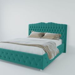 Кровать Нягань с ПМ 800 (велюр бирюзовый) в Ревде - revda.mebel24.online | фото 2