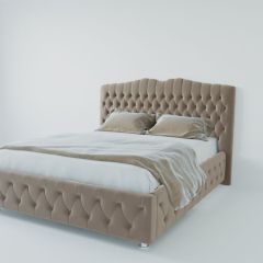 Кровать Нягань с ПМ 800 (велюр серый) в Ревде - revda.mebel24.online | фото 2