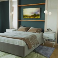 Кровать Подиум с ортопедическим основанием 1200 (велюр темно-серый) в Ревде - revda.mebel24.online | фото 3