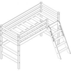 Кровать полувысокая с наклонной лестницей Соня (Вариант 6) в Ревде - revda.mebel24.online | фото 3