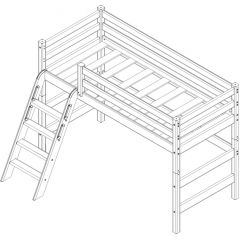 Кровать полувысокая с наклонной лестницей Соня (Вариант 6) в Ревде - revda.mebel24.online | фото 4