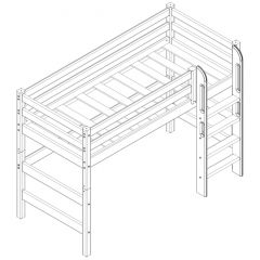 Кровать полувысокая с прямой лестницей Соня (Вариант 5) в Ревде - revda.mebel24.online | фото 3