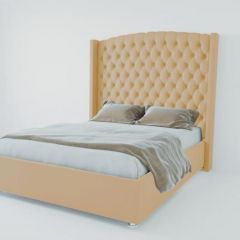 Кровать Берлин ЛЮКС без основания 2000 (экокожа бежевая) в Ревде - revda.mebel24.online | фото