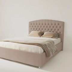Кровать Берлин без основания 1600 (велюр серый) в Ревде - revda.mebel24.online | фото