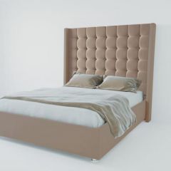 Кровать Венеция ЛЮКС без основания 1400 (велюр серый) в Ревде - revda.mebel24.online | фото