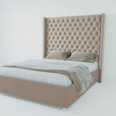Кровать Версаль ЛЮКС без основания 1800 (велюр серый) в Ревде - revda.mebel24.online | фото