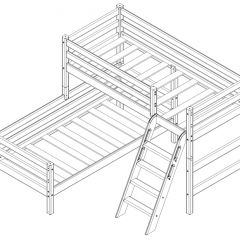 Кровать угловая с наклонной лестницей Соня (Вариант 8) в Ревде - revda.mebel24.online | фото 4