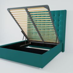 Кровать Венеция ЛЮКС с ПМ 1600 (велюр бирюзовый) в Ревде - revda.mebel24.online | фото