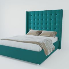 Кровать Венеция ЛЮКС с ПМ 800 (велюр бирюзовый) в Ревде - revda.mebel24.online | фото 2