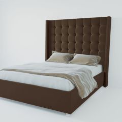 Кровать Венеция ЛЮКС с ПМ 900 (экокожа коричневая) в Ревде - revda.mebel24.online | фото