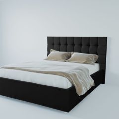 Кровать Венеция с ПМ 1600 (экокожа кольт ч) в Ревде - revda.mebel24.online | фото 2