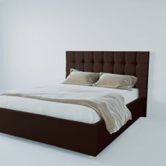 Кровать Венеция с ПМ 1600 (экокожа коричневая) в Ревде - revda.mebel24.online | фото 2
