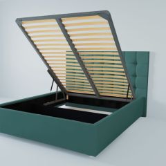 Кровать Венеция с ПМ 1600 (велюр бирюзовый) в Ревде - revda.mebel24.online | фото