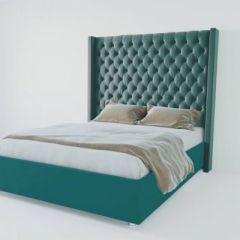 Кровать Версаль ЛЮКС с ПМ 1200 (велюр бирюзовый) в Ревде - revda.mebel24.online | фото