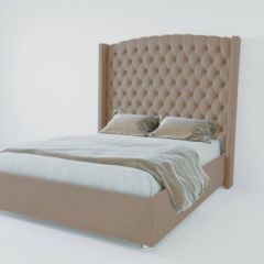 Кровать Версаль ЛЮКС с ПМ 1400 (велюр темно-серый) в Ревде - revda.mebel24.online | фото